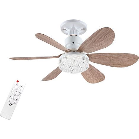 Ventilateur de plafond avec éclairage et télécommande, 52 cm, 40 W, LED dimmable, 6 pales, 3 vitesses, minuterie. (1/3)