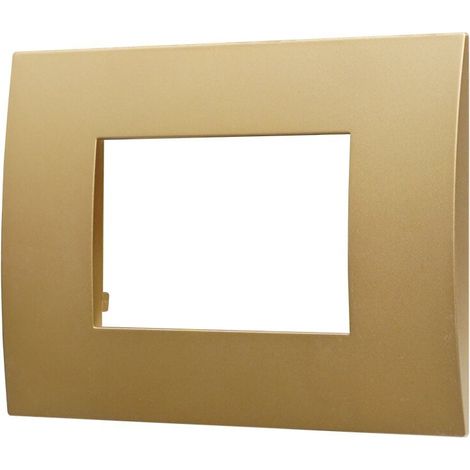 ETTROIT Placca Plastica Serie Venus 3P Colore Oro Compatibile Con Vimar Arke VA83311 (1/3)