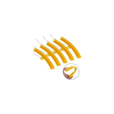 Lot de 5 protège-jantes filaires perforés, outil de protection de bord de jante 20 cm pour motos et vélos, jaune (1/5)