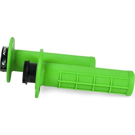 Racetech (rtech) R20 Lock-On-Griffe (22+25 mm) neongrün (halbe Waffelform) + 8 Gasgriffadapter (1/2)