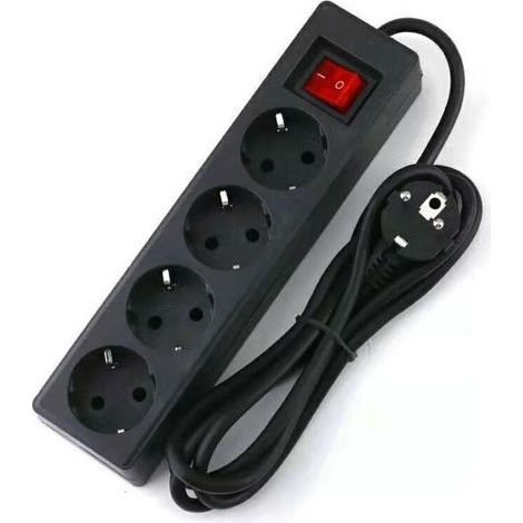 Multiprise 4 Prises 16A 2P avec Interrupteur – Rallonge 3M – Cuivre Pur – 1800W pour Espaces Confinés (1/3)