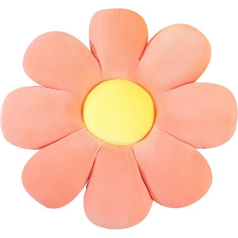 1 Coussin sol marguerite, tissu peluche velours cristal, garniture coton PP, décoration salon chambre (1/5)