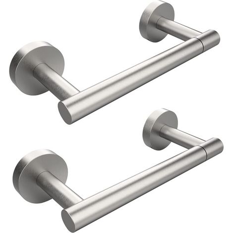 2 Pieces Brushed Nickel Toilet Paper Holder, 304 Stainless Steel Adjustable Double Post Swivel Wall Mount for Bathroom (1/5)