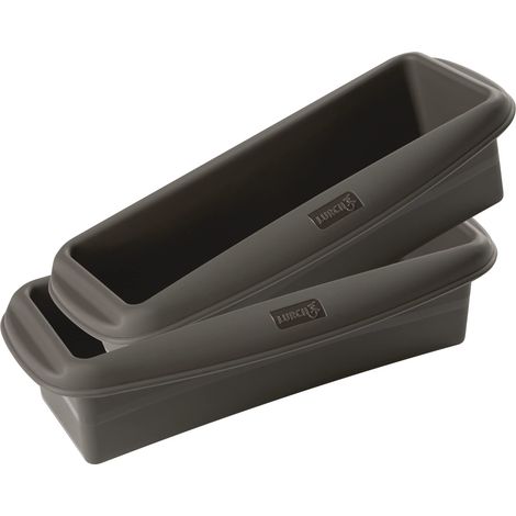 Lurch FlexiForm 585038 - Set di 2 stampi per pane in 100% silicone platinico senza BPA, dimensioni interne 20 x 6 cm, colore: Nero (1/3)