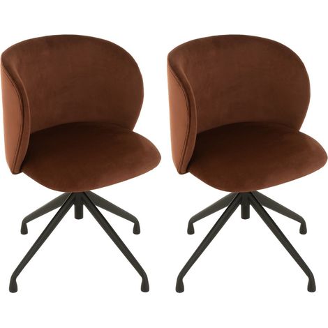 Chaises pivotantes réglables en hauteur velours (lot de 2) - MIA (1/5)