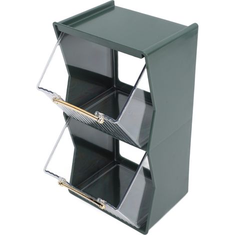 Teebeutel-Aufbewahrungsbox, separate Fächer, große Öffnung, schöner Organizer für Kaffee- und Teekapseln, Grün (1/5)