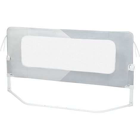 Haloyo® Barrière de Sécurité Pliable et Portable Cadre, Barrière Lit Enfant, Portable Bed Rail, 200x73-86cm, gris (1/5)