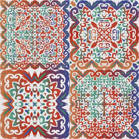 Telas decorativas para exteriores Oxford - Motivo Talavera mexicana 3 (1/5)