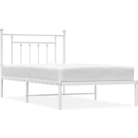 Maison Exclusive - Giroletto con Testiera Metallo Bianco 100x190 cm