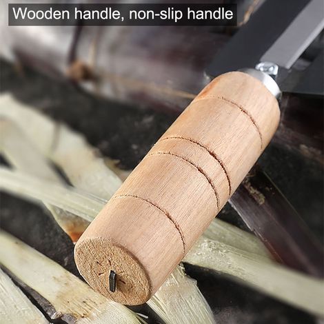 Couteau à peler la canne à sucre, éplucheur d'ananas en acier au carbone, couteau à décortiquer la canne avec manche en bois (1/5)
