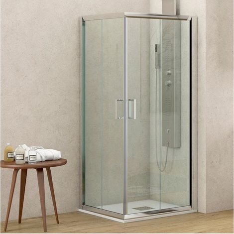Box doccia ad angolo 70x70 altezza 180 cristallo trasparente K410 kamalu