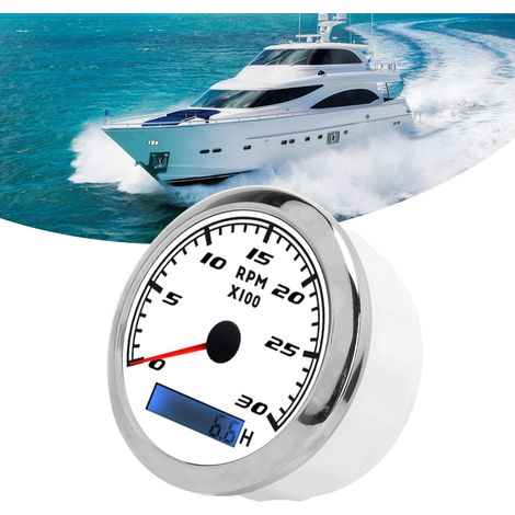 Tachymètre analogique pour voitures et bateaux, universel pour voitures et bateaux (CX8001/CX8002), blanc. (1/5)