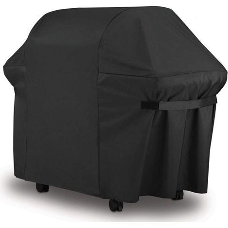 Funda protectora para barbacoa, resistente a los rayos UV, al agua y a la humedad, color negro, para barbacoas Weber, Holland, JennAir y Brinkmann. Fabricada en Oxford 420D (170 x 61 x 117 cm). dyk-al (1/3)