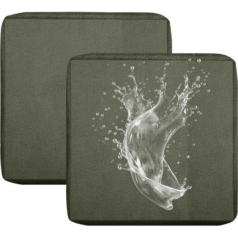 Waterproof Outdoor Sofa Cushion Cover for Garden Furniture, Seat Cover with Zipper, Removable for Indoor and Outdoor Use, Terrace (Light Grey, 65x65cm (2 pcs)) (1/5)