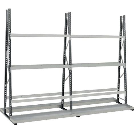 Rayonnage Epsivol vertical élément suivant double face 3 niveaux H2500xL1500xP340 mm - Manorga