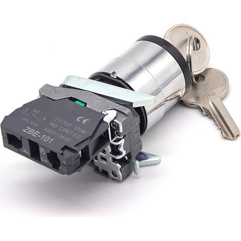 Includes XB4-BG21 keyless two-position rotary ZBE metal push button switch with 22mm opening. (1/3)