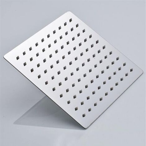 Sollbry Accessoires de salle de bain ultra-minces Douche à effet pluie carrée en acier inoxydable de 12 po Slim Chrome (1/3)