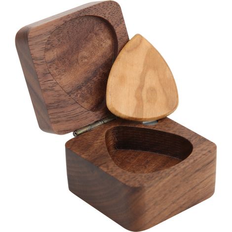 Würfelförmige Aufbewahrungsbox aus Holz für Gitarrenplektren, Gitarrenplektrum-Etui, Aufbewahrungszubehör für Gitarrenteile (1/5)