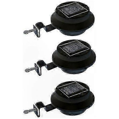 Lot de 3 lampes solaires pour gouttière, éclairage extérieur étanche, projecteurs LED sans fil, décoration jardin et terrasse, fixation facile, usage nocturne (1/5)