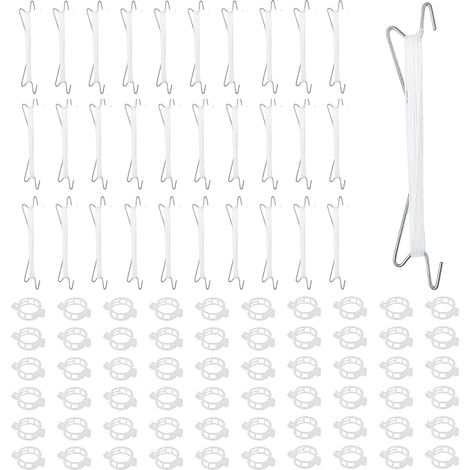 Crochet de Support de Tomate,30 Pièces Crochet de Tomates de Jardint avec 10m de Corde et 60 Pièces Clips de Support,Crochet De Tomate De Jardin,Tomate Crochets,Support à Tomate