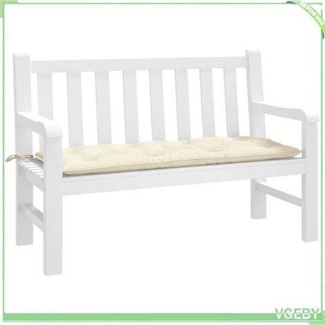 361585 Coussin de banc de jardin crème 120x50x7 cm tissu oxford (1/5)