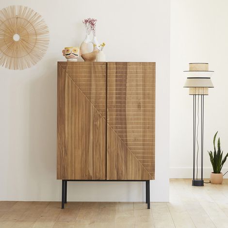 Armoire en bois teck massif 100 cm