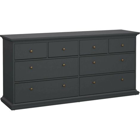 Kommode Asiagela, 8 Schubladen, 48.5x183.4x86.88h cm Grau