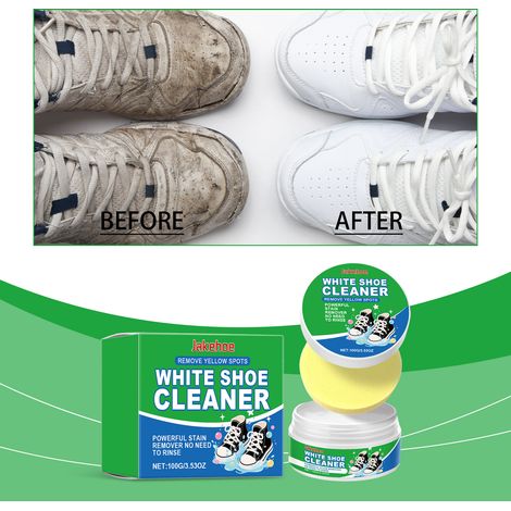 Crème d'entretien pour baskets blanches - Soin doux pour les défauts de surface, crème revitalisante et nettoyante - 100 g + éponge -- AUTLEAD (1/5)