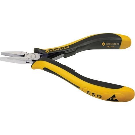 BERNSTEIN Tools for Electronics 3-632-15 antistatique (ESD) Pince à becs plats droite Acier à outils 120 mm (1/2)