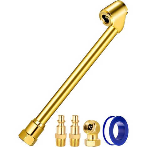 Adaptateur De Valve De Pneu - Raccord Rapide Laiton 1/4 NPT - Mandrin À Double Tête Et Tête Boulonnée - Pour Gonflage Voiture Camion Moto Vélo - Lot De 5 Pièces (1/5)