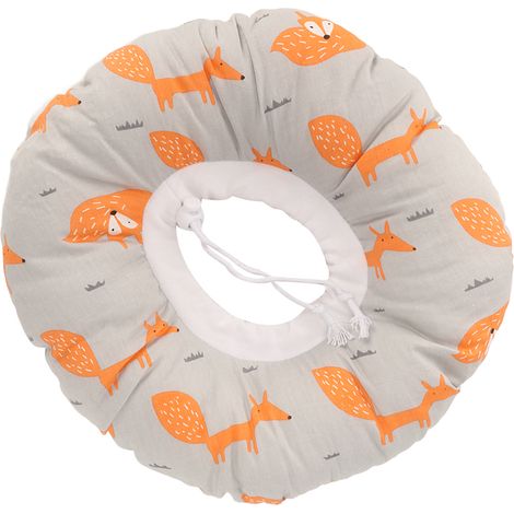 Coussin pour piercing d'oreille, motif animal de dessin animé, soulagement des inflammations et des points de pression, protège-oreilles, 32 cm, orange et gris (1/5)