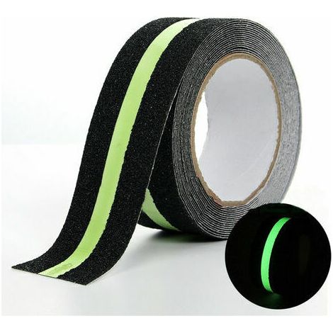 Ruban antidérapant en PVC dépoli, bande antidérapante lumineuse extrêmement collante, pour marches d'escalier intérieures et extérieures, 5cm  5m, Vert - Vert (1/4)