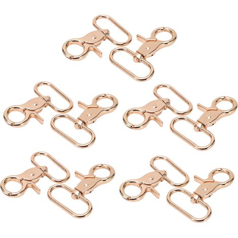 10PCS Keychain Hook 360° Rotation Flexibility Light Weight Alloy Lobster Clip with Rotate Hook Clip for Straps Reticule (1/5)