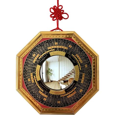 Miroir décoratif traditionnel chinois Feng Shui, miroir convexe pour décoration de maison, magasin, entreprise, 17,5 cm (1/5)