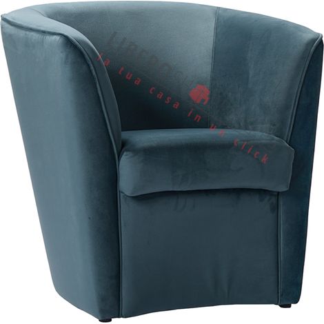 Poltrona in velluto Ottanio per camera da letto ufficio (1/5)