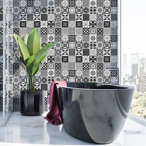 Sticker Mural Carrelage adhésif Cuisine Salle de Bain - 60 STICKERS CARRELAGES AZULEJOS SIMONZO - 60stickers10x10cm (1/5)