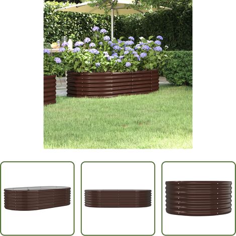 Pflanzkübel - Hochbeet Verzinkter Stahl 152x80x36 cm Braun (1/5)