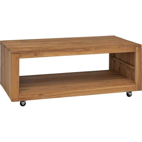 vidaXL Table basse 110x60x40 cm bois de teck massif (1/5)