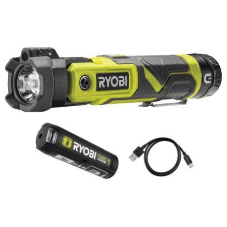 Pack RYOBI 4V Lampe torche RLP4-0 - 640 lumens - 1 Batterie 3,0Ah - 1 Câble USB (1/5)