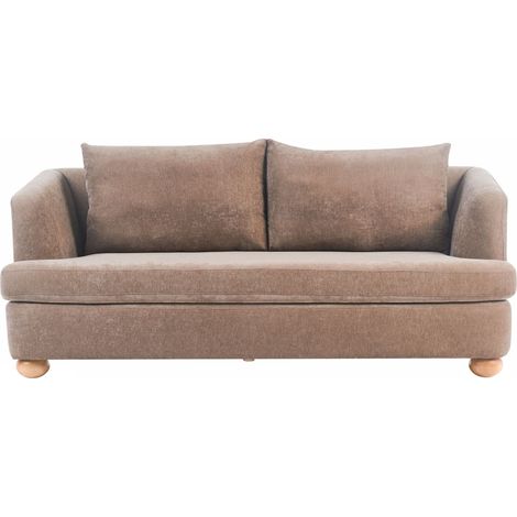Sofa 3-Sitzer RATTVIK Chenillegewebe Braun (1/5)
