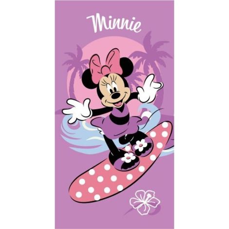 Serviette de plage - Minnie Sur Une Planche De Surf - 70x140 cm