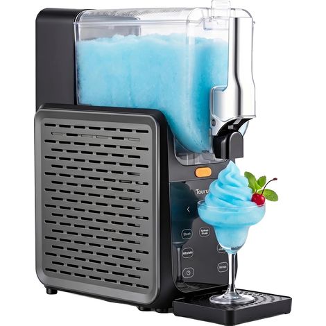Máquina para hacer granizados, enfría en 15 minutos, 5 programas preestablecidos, color negro, enchufe europeo de 220V-240V. (1/2)