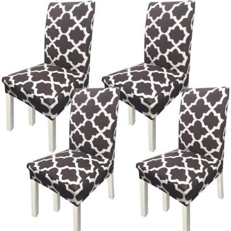 Chair Covers for Dining Room Printed Dining Room Chair Covers (Set of 4, Coffee) (1/5)
