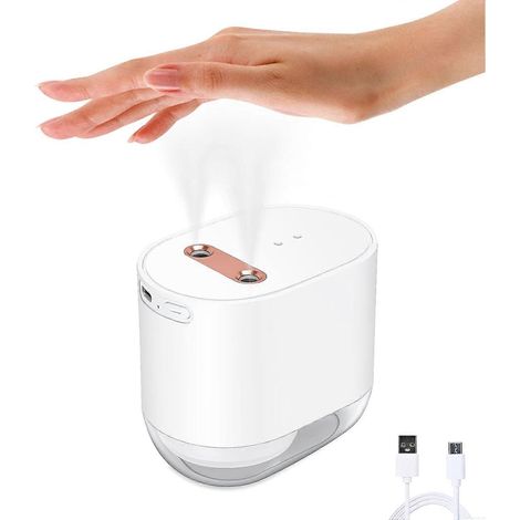 Distributeur automatique de gel hydroalcoolique à double orifice, 100 ml (7,2 oz), sans contact, rechargeable par USB (1/4)