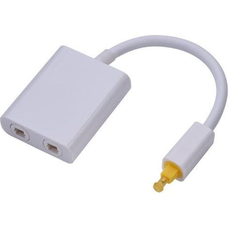 Répartiteur Audio Optique numérique à Deux Ports Raccordement Facile de Plusieurs Composants sans Avoir à Permuter Les connexions Fibre Optique synthétique à Faible Jitter Câble(Blanc) (1/5)