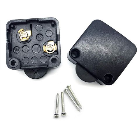 2er-Pack Einbau-Türschalter mit automatischem Momentkontakt, Schwarz