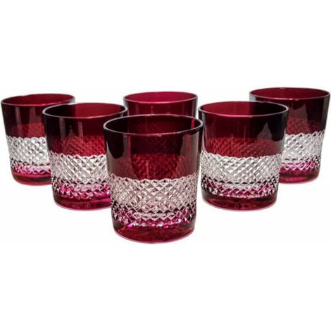 Vasos de whisky de cristal rubí de 280 ml Krateczka (1/5)