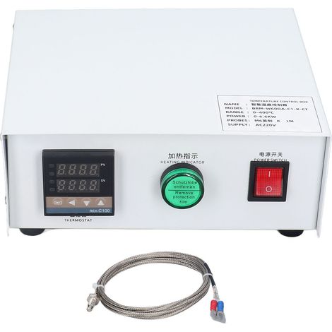 Kit de régulation de température PID avec thermocouple, boîtier numérique de contrôle chauffage AC 220V, sonde 1 mètre/3,3 pieds (1/5)
