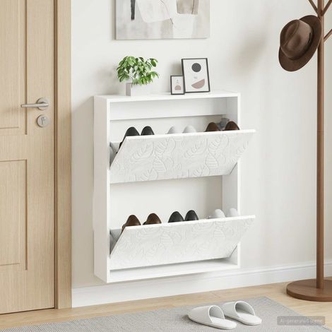 vidaXL Wall-Mounted Shoe Cabinet DELFT 71 x 17 x 86 cm Engineered Wood (1/5)