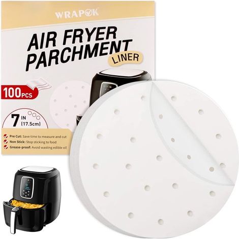 PAPIER CUISINER PARCHEMIN POUR FRITEUSE 17,5 x 17,5 cm 7 x 7 pouces 100 pièces (1/5)